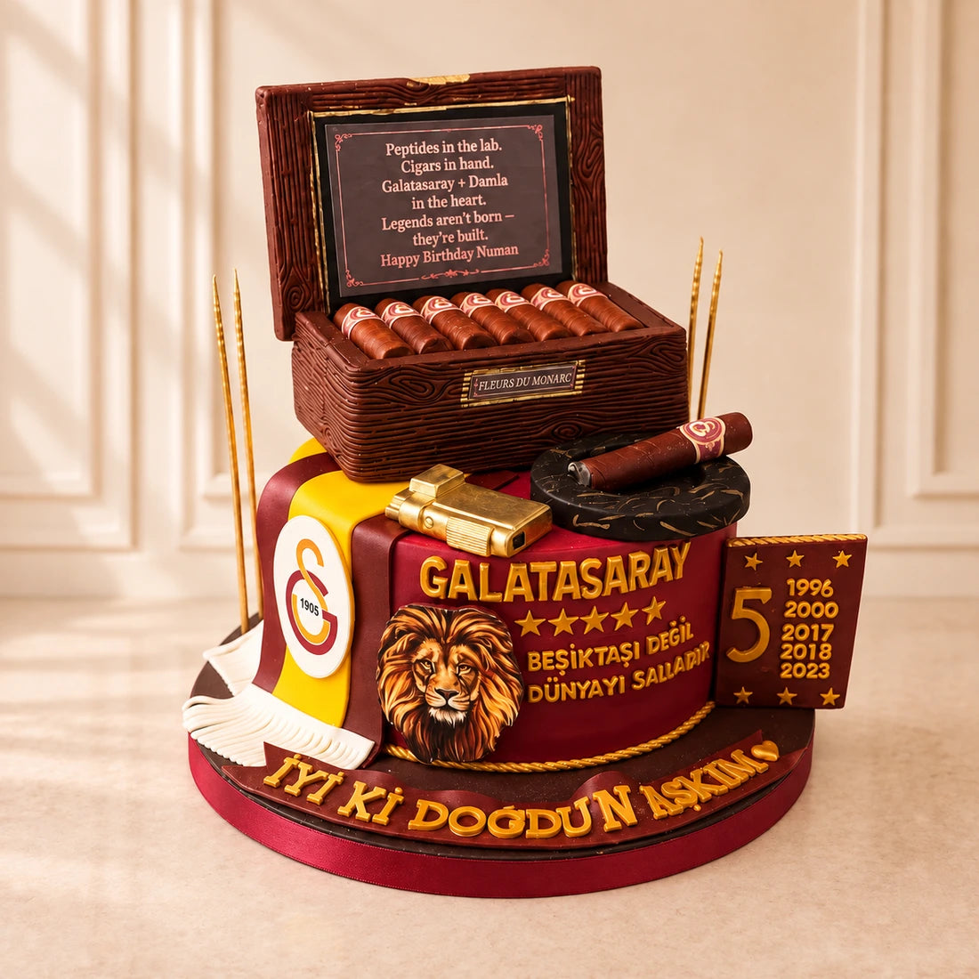 Galatasaray ve Puro Kutusu Konseptli Tasarım Pasta