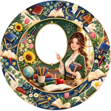 Öğretmen Çerçevesi baskılı pasta şablonu