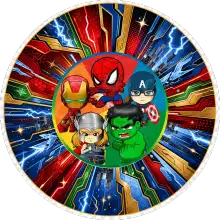 Mini Avengers baskılı pasta şablonu