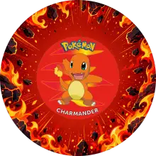 Charmander Ateşi baskılı pasta şablonu
