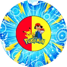 Pokémon Kırmızı Sarı baskılı pasta şablonu