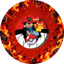 Pokémon Savaşı baskılı pasta şablonu