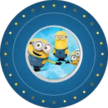 Minion Gökyüzü baskılı pasta şablonu