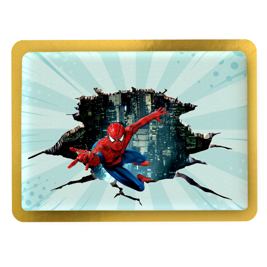 Spider-Man şehir temalı baskılı pasta