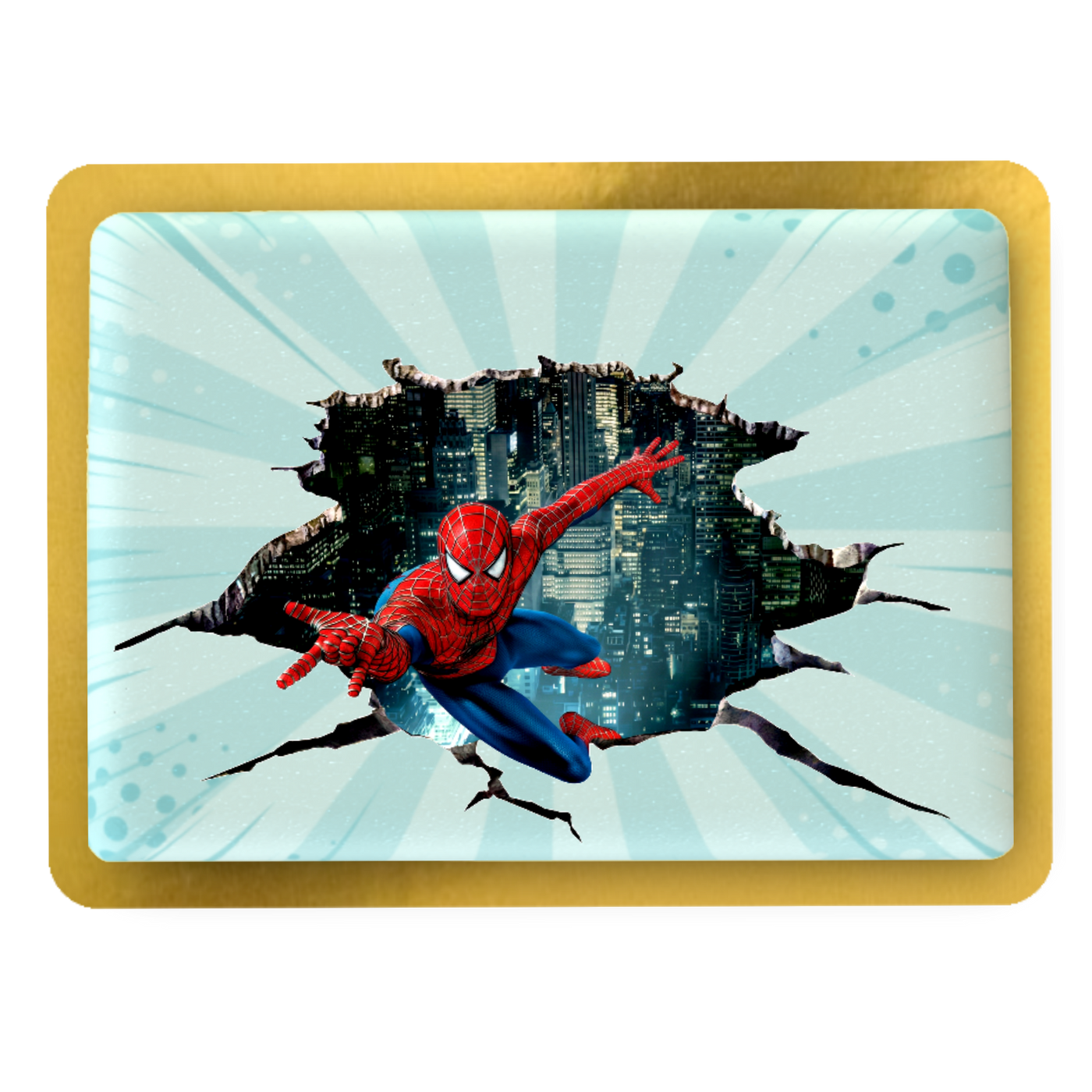 Spider-Man şehir temalı baskılı pasta