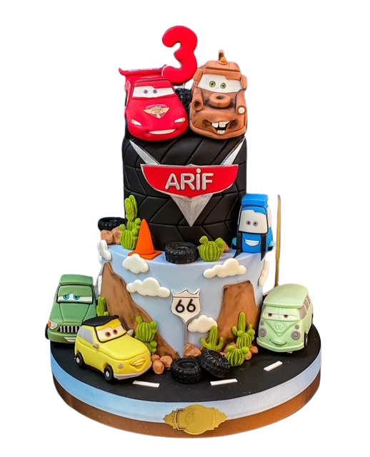 Cars Temalı Doğum Günü Pastası