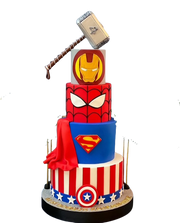 Marvel & DC Süper Kahramanlar Üç Katlı Pasta