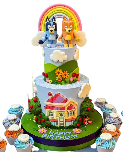 Bluey ve Gökkuşağı Pasta