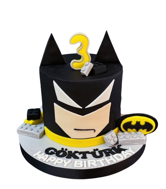 Batman Temalı 3 Yaş Doğum Günü Pastası