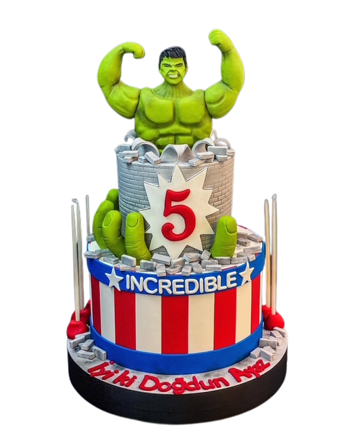Hulk Temalı Doğum Günü Pastası