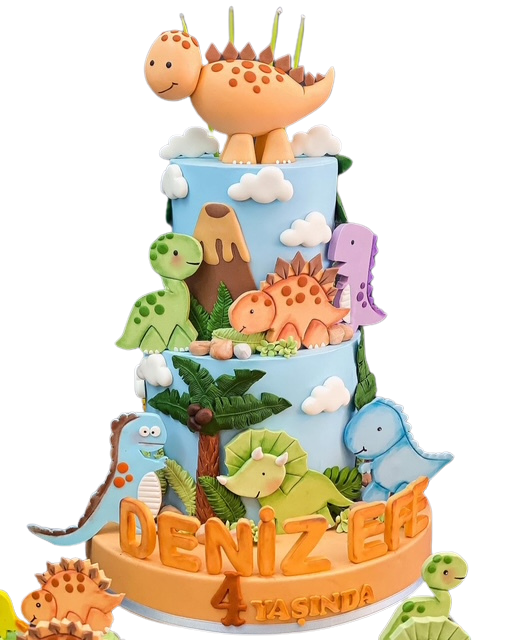 Dinozor Temalı Doğum Günü Pastası
