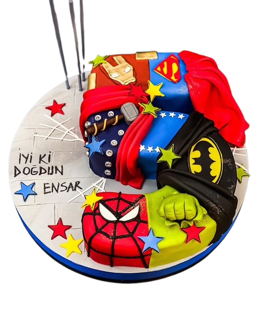 Süper Kahraman Rakam Pasta