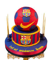 Barcelona Futbol Temalı Pasta