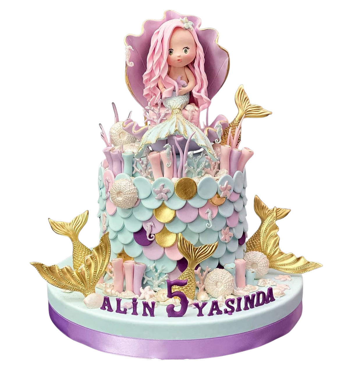 Deniz Kızı ve Altın Kuyruklar Pasta