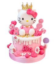 Hello Kitty Altın Taçlı Pasta
