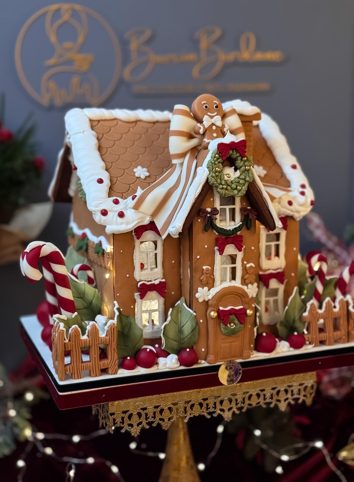 Zencefilli Kurabiye Ev Büyük Boy Işıklı