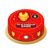 Iron Man · İsim, Mesaj ve Yaş Baskılı Pasta