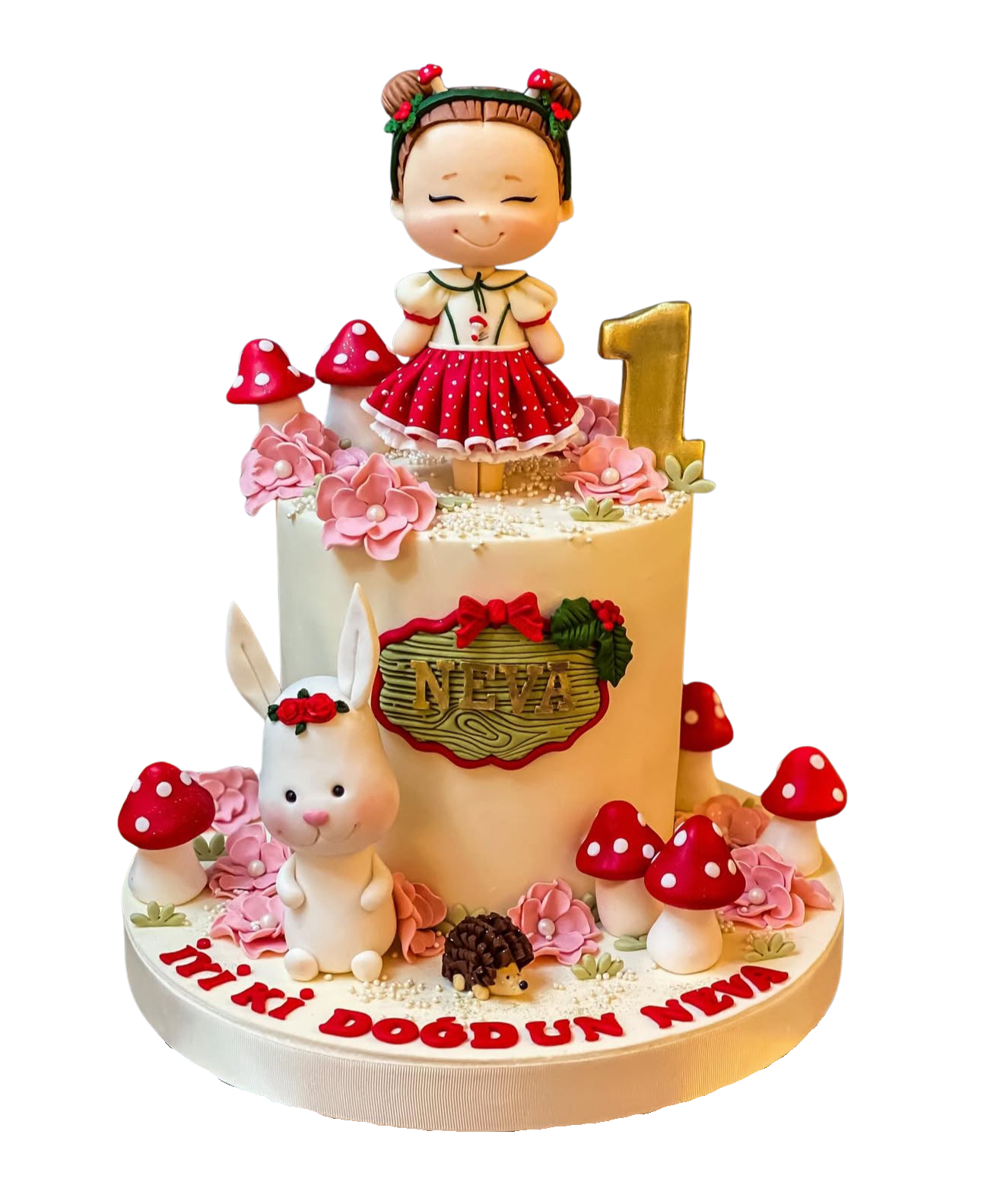 Kırmızı Elbiseli Kız Bebek Pasta