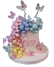 Pastel Toplar ve Kelebekler Pasta