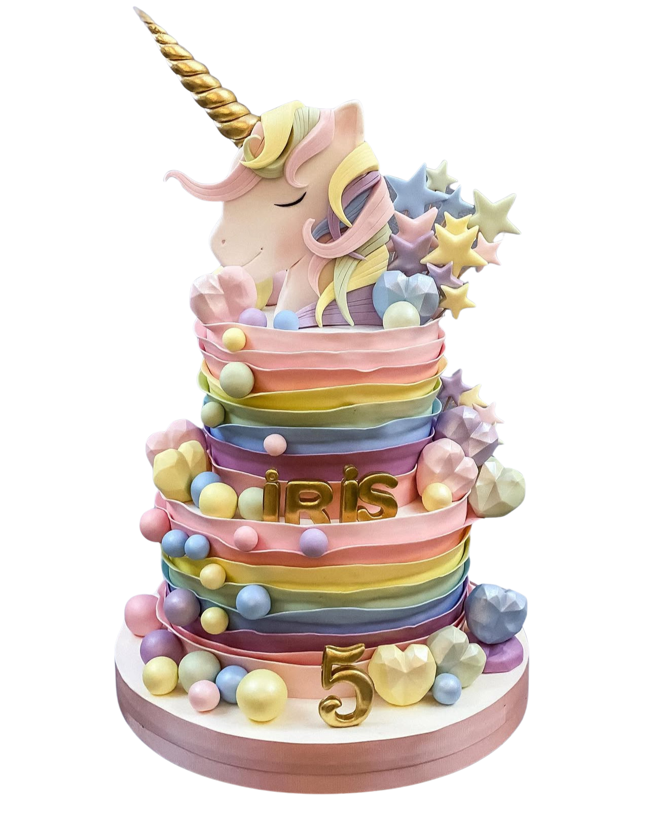 Unicorn İki Katlı Soft Dalgalar Pasta