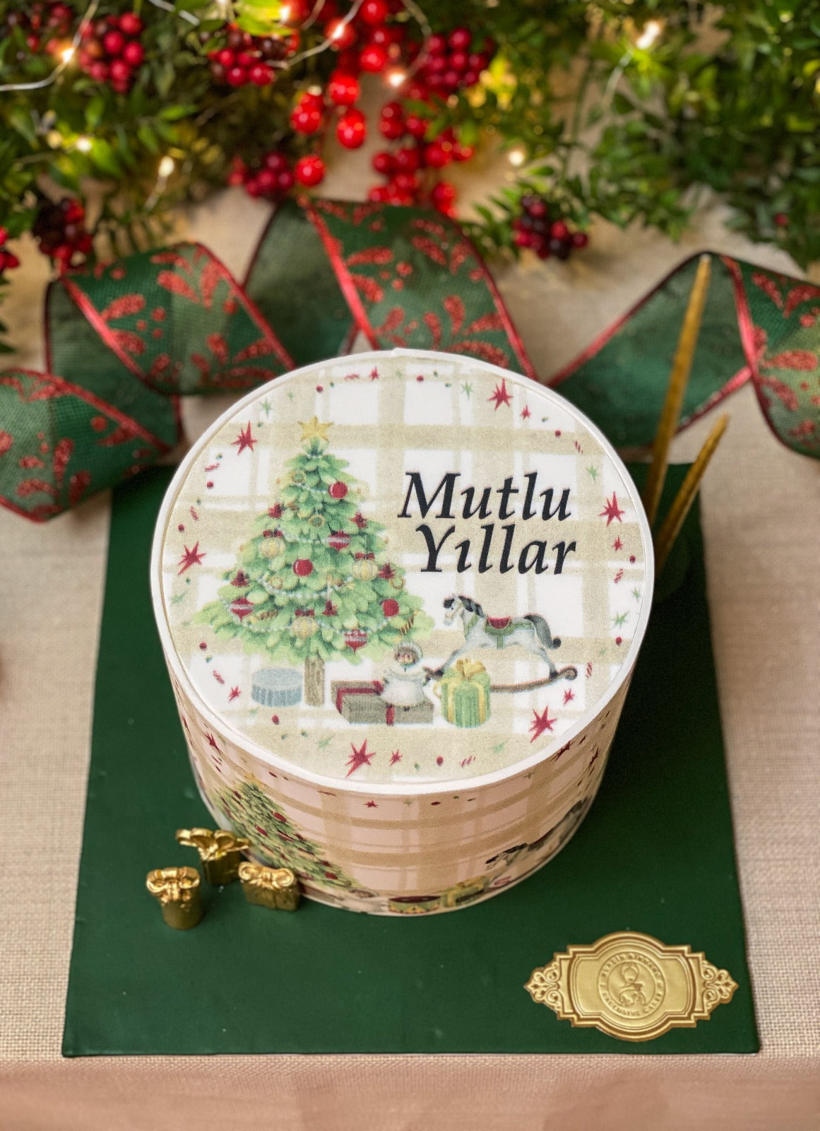 🎄 Klasik Yılbaşı Ağacı Tasarım Pasta