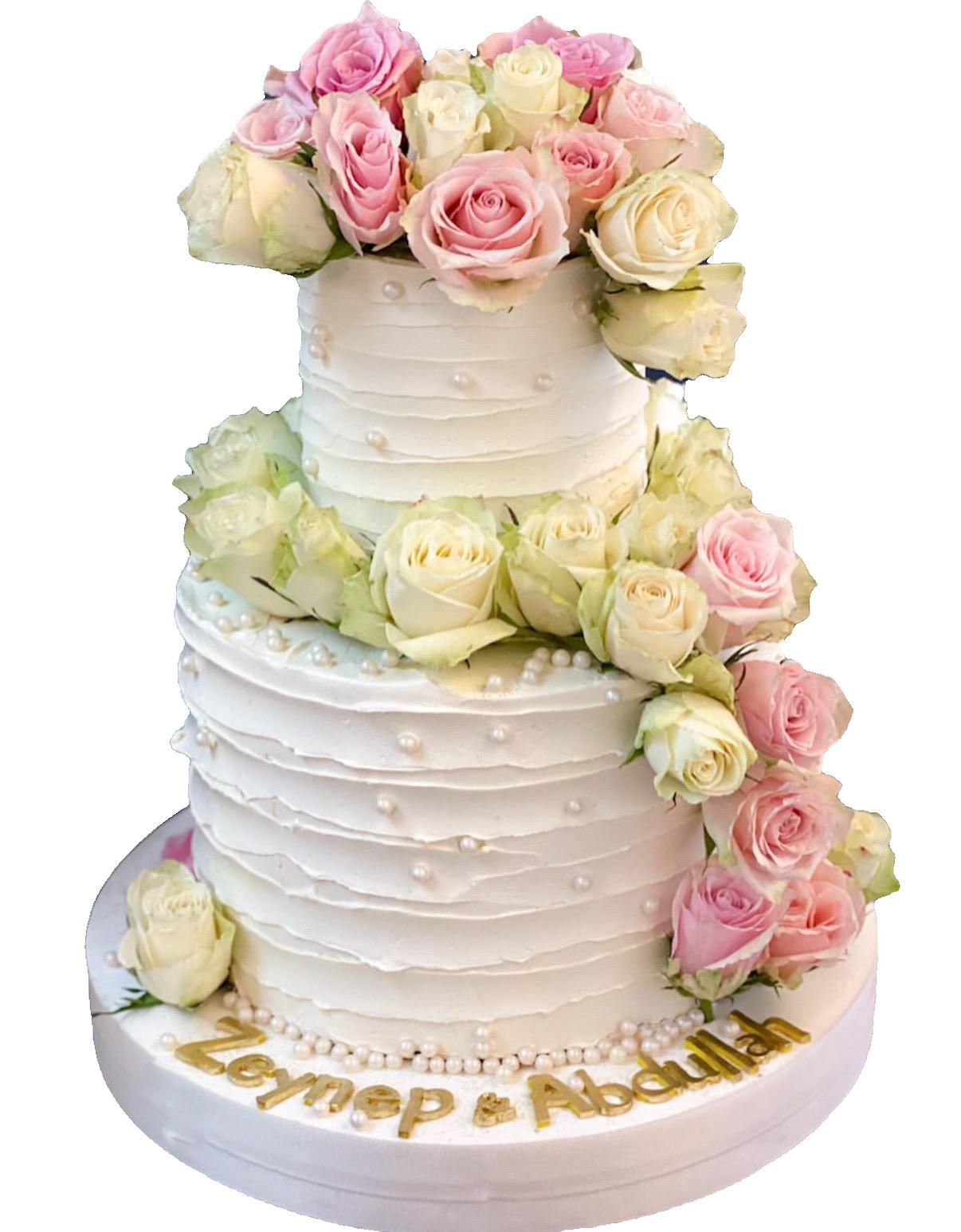 Canlı Çiçekli Buttercream Pasta