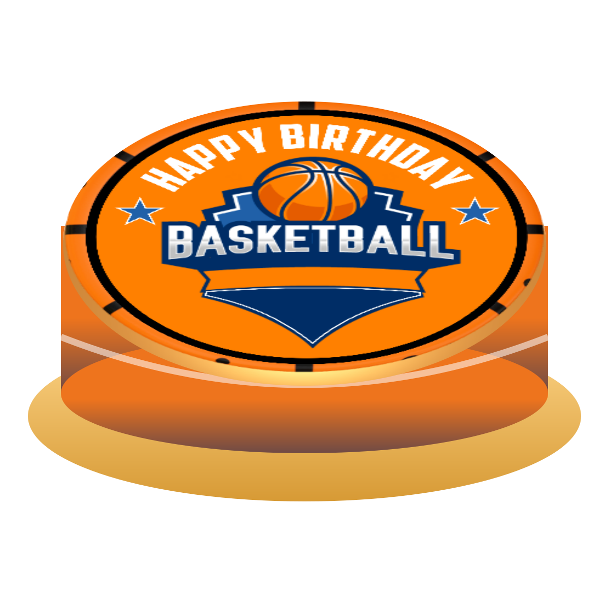 Basketball şeffaf arka planlı 3D pasta görünümü