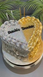 Altın Gümüş Kalp Double Trouble Pastası