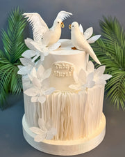 Beyaz Güvercinli İki Katlı Bride to Be Pastası