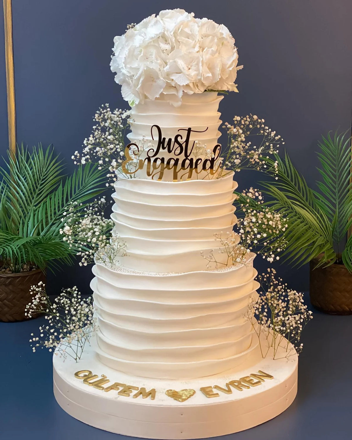 Cipsolu Üç Katlı Just Married Pastası