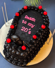 Death to My 20s Yazılı Siyah Pasta