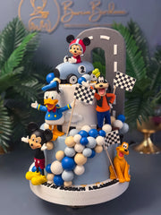 Disney Karakterli Mavi İki Katlı Pasta