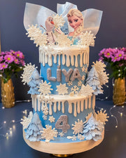 Elsa ve Olaflı İki Katlı Kış Pastası