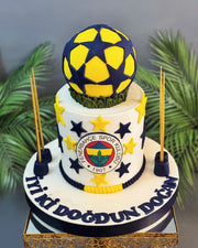 Fenerbahçe Armalı Beyaz Yıldızlı Pasta