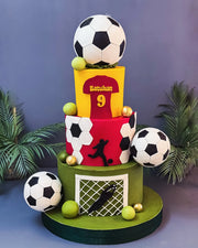 Galatasaray Formalı ve Kale Desenli İki Katlı Pasta