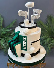 Golf Çantası ve Sopaları Temalı Pasta