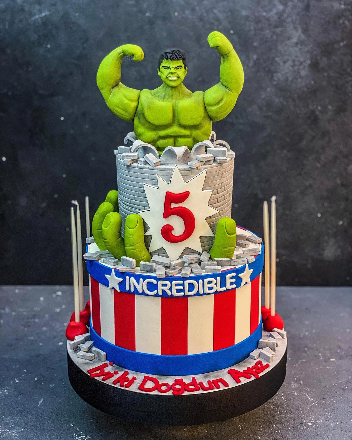 Hulk Figürlü Incredible 5 Yaş Pastası