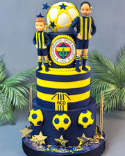 İki Futbolcu Figürlü Fenerbahçe Pastası