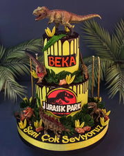 Jurassic Park Dinozorlu İki Katlı Pasta
