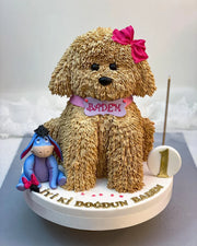 Köpek ve Eeyore Figürlü 1 Yaş Pastası