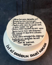 Liste Şeklinde Mesajlı Beyaz Pasta