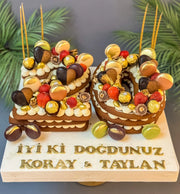 Meyve ve Makaronlu 20 Rakam Pastası