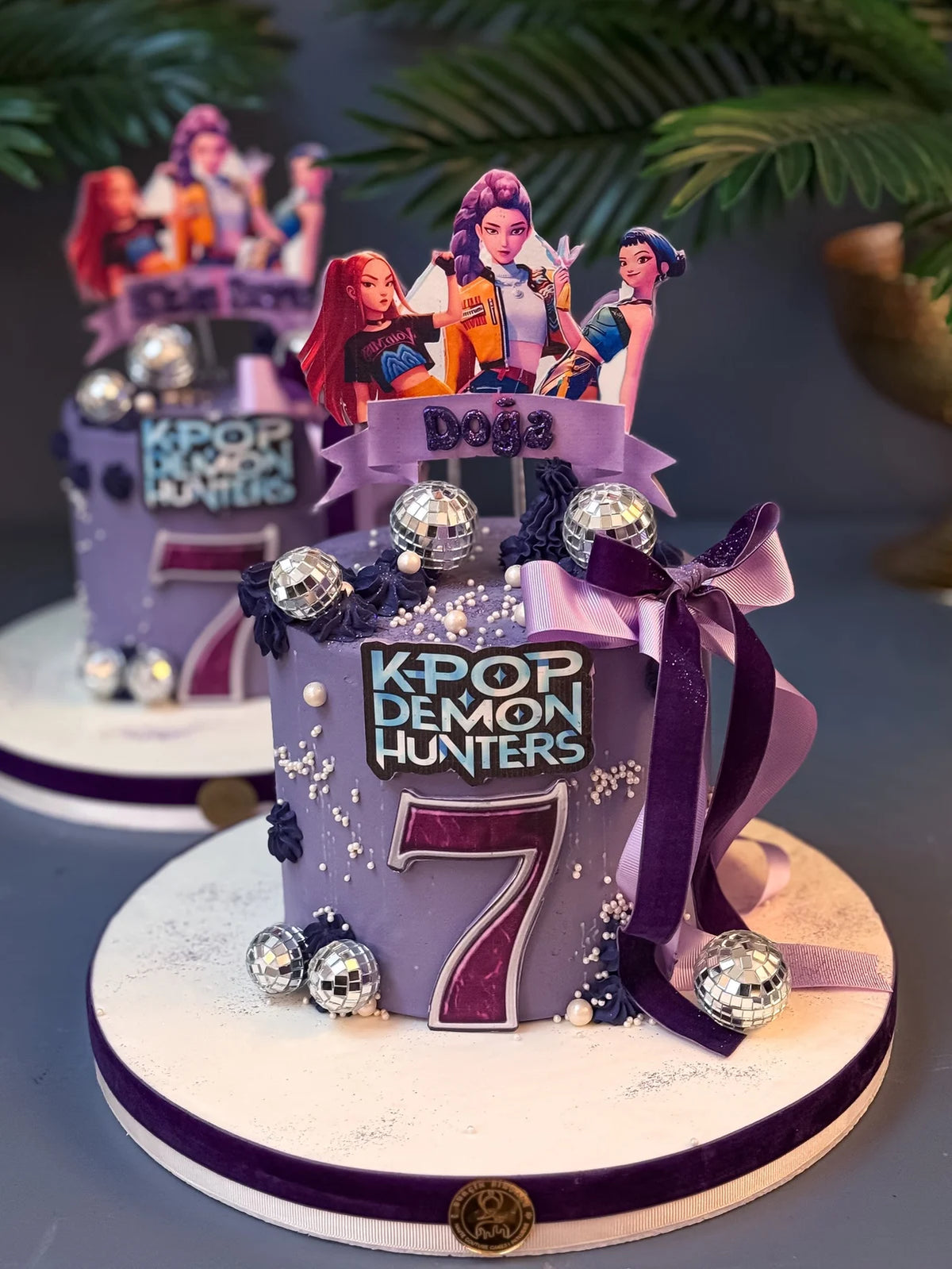 Mor K-Pop Demon Hunters 7 Yaş Pastası
