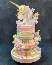 Pastel Katmanlı Unicorn 4 Yaş Pastası