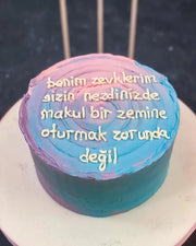 Pastel Renk Geçişli Mesajlı Pasta