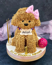 Pembe Fiyonklu Açık Kahverengi Köpek Pastası