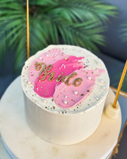 Pembe İz Desenli Bride Pastası