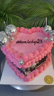 Pembe Kalp Leveled Up 23 Pastası