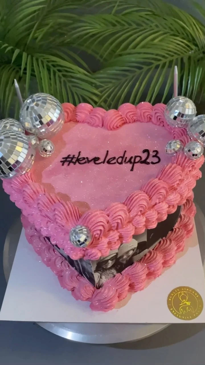 Pembe Kalp Leveled Up 23 Pastası
