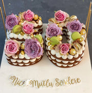 Pembe Mor Güllü 43 Rakam Pastası